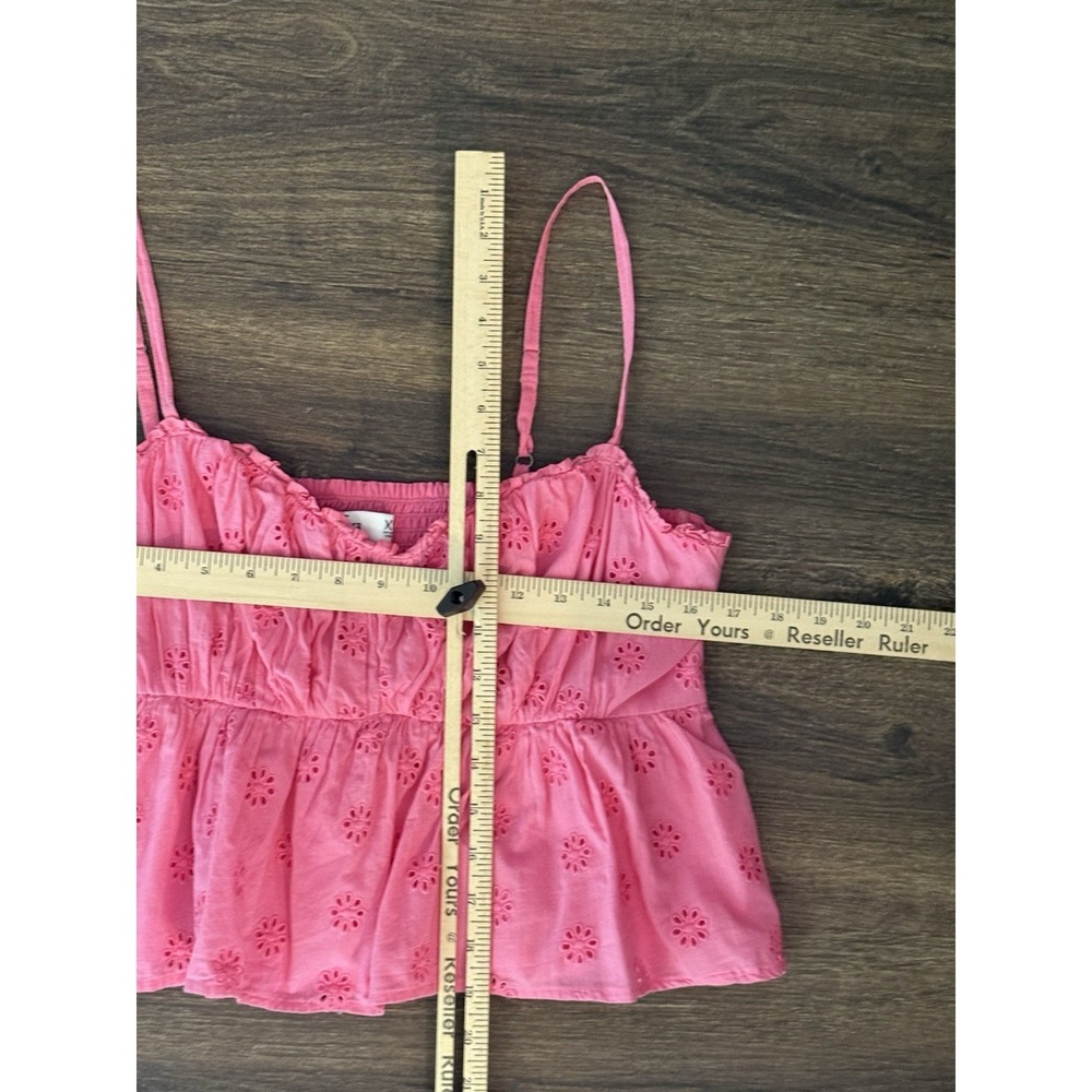 Hollister Womens Top Size XL Pink Babydoll Fairy Eyelet Dainty Feminine Boho Y2K - Picture 4 of 7